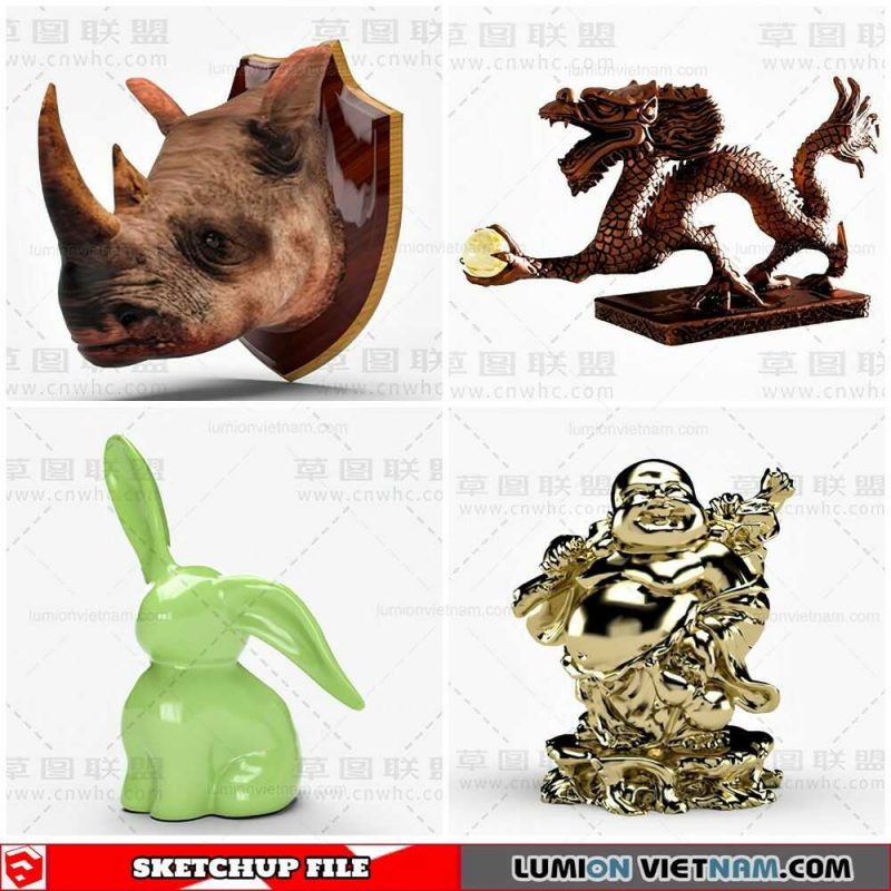 Sculpture Decor - Sketchup Models By Cuong Covua