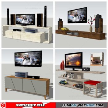 Tv Shelf - Sketchup Models By Nha Tay