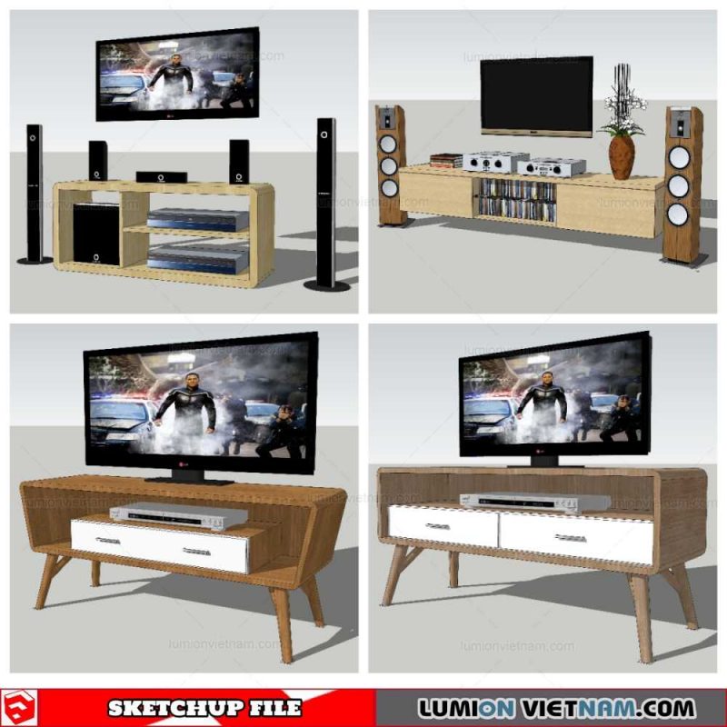 Tv Shelf - Sketchup Models By Nha Tay
