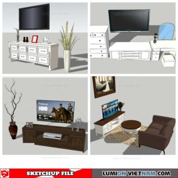 Tv Shelf - Sketchup Models By Nha Tay