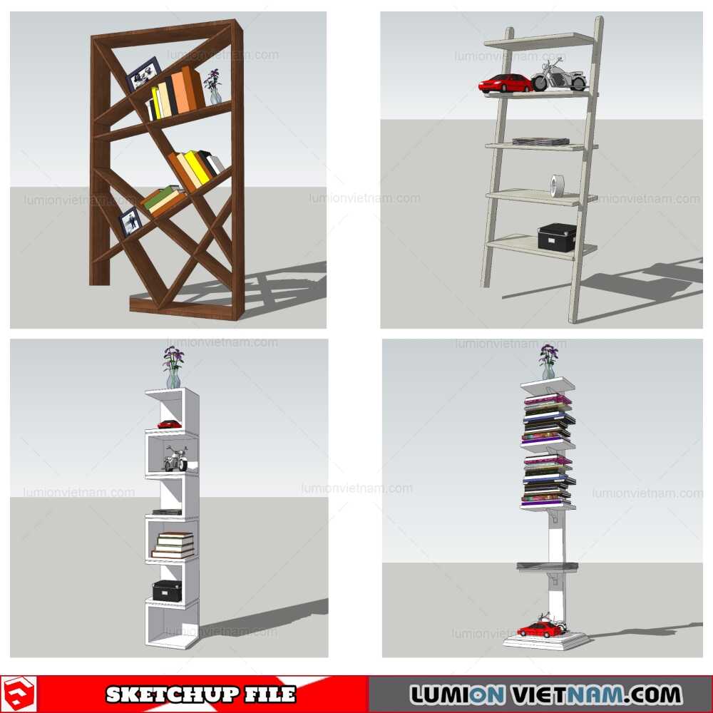 230921-Bookself-(27)-Sketchup-Models