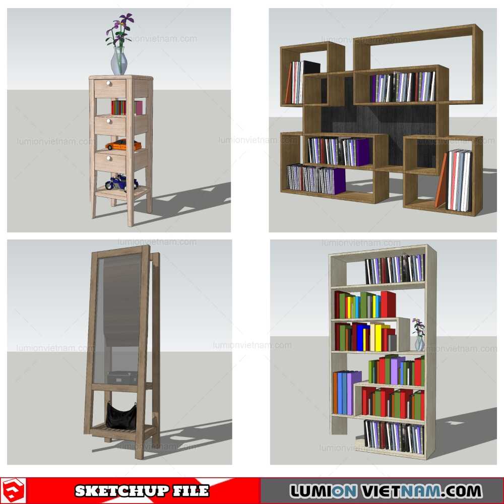 230921-Bookself-(29)-Sketchup-Models