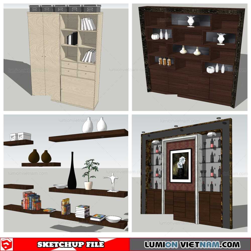 230921-Bookself-(6)-Sketchup-Models