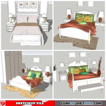 Combo Classic Bed - Sketchup Models By Nha Tay