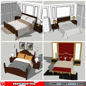 Combo Classic Bed - Sketchup Models By Nha Tay