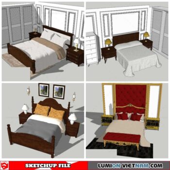Combo Classic Bed - Sketchup Models By Nha Tay