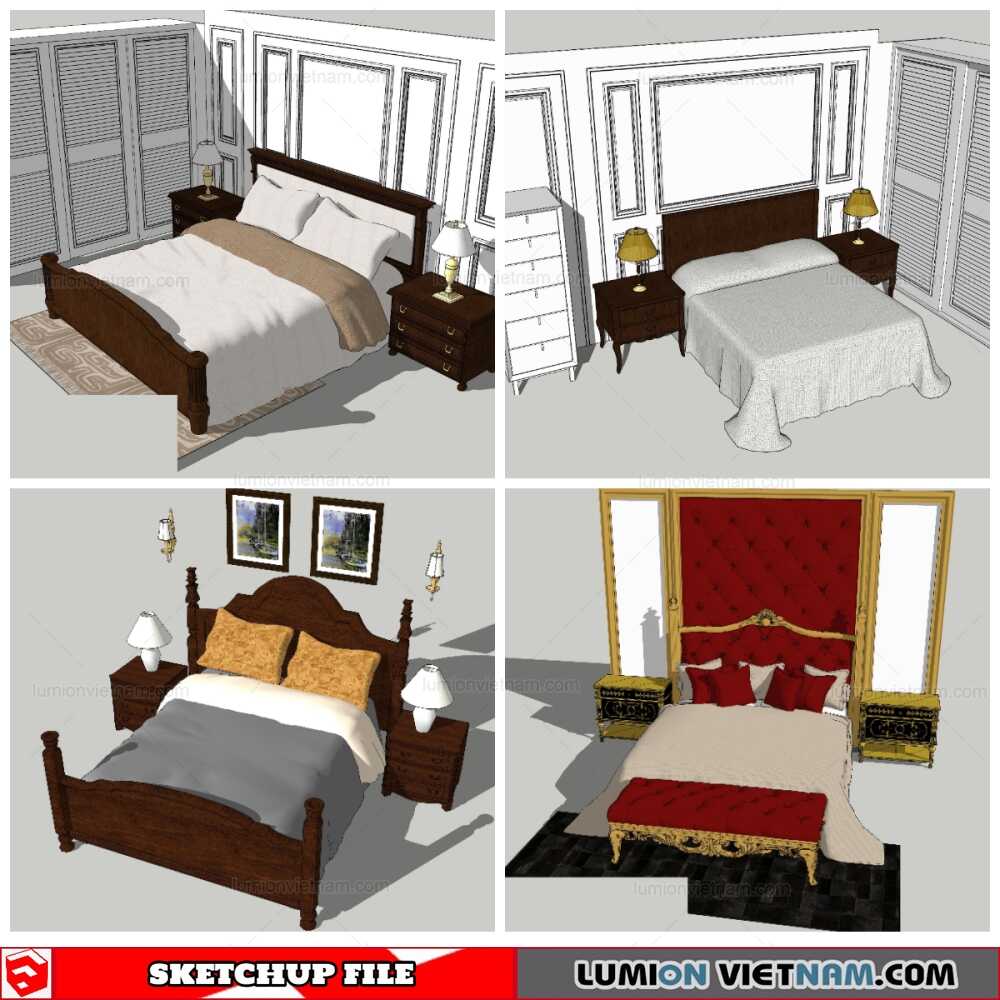 270921-Combo-Classic-Bed-(11)-Sketchup-Models