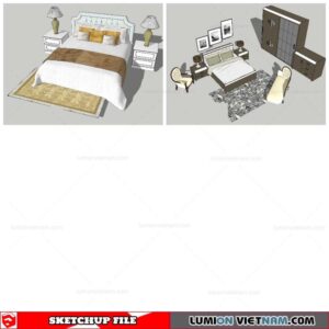 Combo Classic Bed - Sketchup Models By Nha Tay