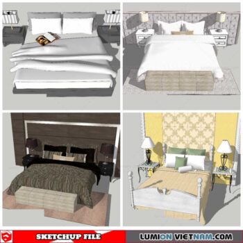 Combo Classic Bed - Sketchup Models By Nha Tay