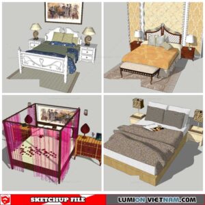 Combo Classic Bed - Sketchup Models By Nha Tay