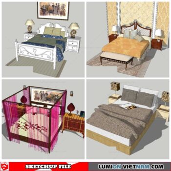 Combo Classic Bed - Sketchup Models By Nha Tay