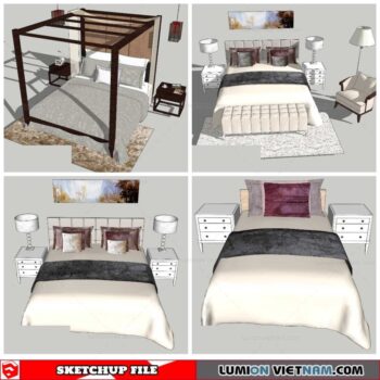 Combo Classic Bed - Sketchup Models By Nha Tay