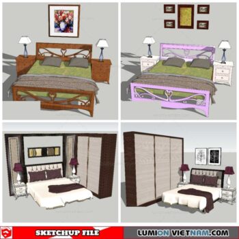 Combo Classic Bed - Sketchup Models By Nha Tay