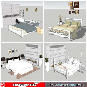Combo Classic Bed - Sketchup Models By Nha Tay