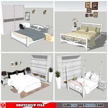 Combo Classic Bed - Sketchup Models By Nha Tay