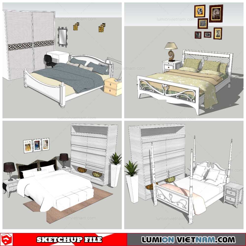 270921-Combo-Classic-Bed-(6)-Sketchup-Models