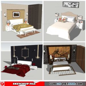 Combo Classic Bed - Sketchup Models By Nha Tay