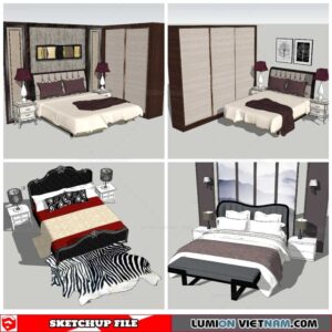Combo Classic Bed - Sketchup Models By Nha Tay