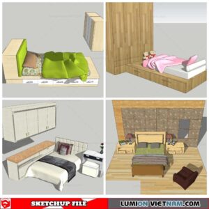 Combo Kids Bed - Sketchup Models By Nha Tay