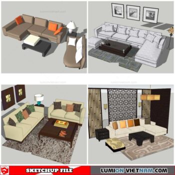 Combo Sofa Normal Style - Sketchup Models By Nha Tay
