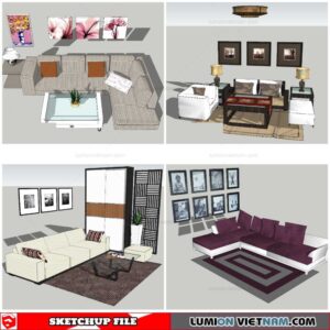 Combo Sofa Normal Style - Sketchup Models By Nha Tay