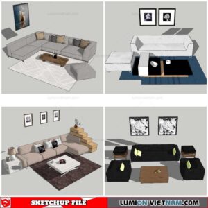 Combo Sofa Normal Style - Sketchup Models By Nha Tay