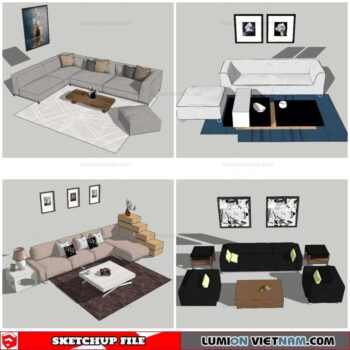 Combo Sofa Normal Style - Sketchup Models By Nha Tay
