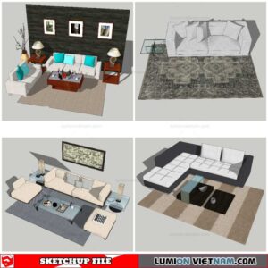 Combo Sofa Normal Style - Sketchup Models By Nha Tay