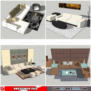 Combo Sofa Normal Style - Sketchup Models By Nha Tay