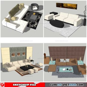 Combo Sofa Normal Style - Sketchup Models By Nha Tay