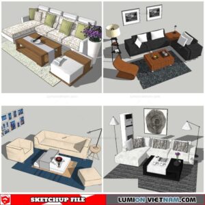 Combo Sofa Normal Style - Sketchup Models By Nha Tay