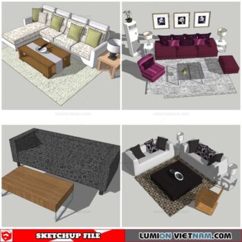 Combo Sofa Normal Style - Sketchup Models By Nha Tay