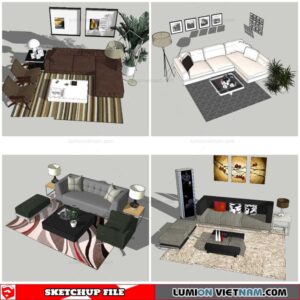 Combo Sofa Normal Style - Sketchup Models By Nha Tay