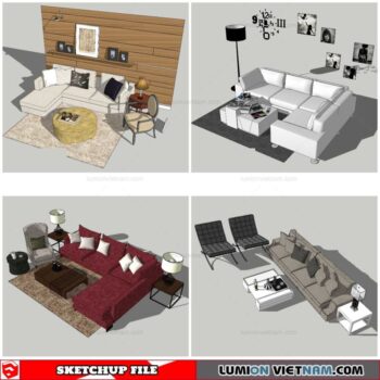 Combo Sofa Normal Style - Sketchup Models By Nha Tay