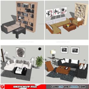 Combo Sofa Normal Style - Sketchup Models By Nha Tay