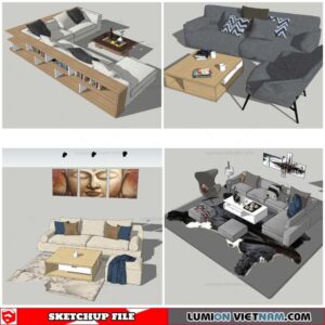 Combo Sofa Normal Style - Sketchup Models By Nha Tay