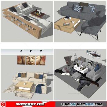 Combo Sofa Normal Style - Sketchup Models By Nha Tay