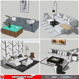 Combo Sofa Normal Style - Sketchup Models By Nha Tay