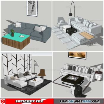 Combo Sofa Normal Style - Sketchup Models By Nha Tay