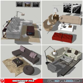 Combo Sofa Normal Style - Sketchup Models By Nha Tay
