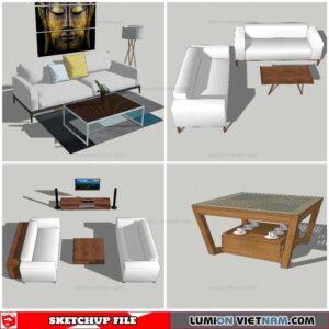 Combo Sofa Normal Style - Sketchup Models By Nha Tay