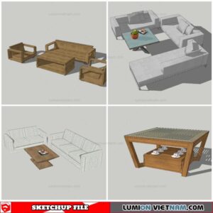 Combo Sofa Normal Style - Sketchup Models By Nha Tay