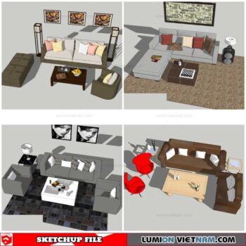Combo Sofa Normal Style - Sketchup Models By Nha Tay