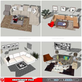 Combo Sofa Normal Style - Sketchup Models By Nha Tay