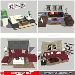 Combo Sofa Normal Style - Sketchup Models By Nha Tay