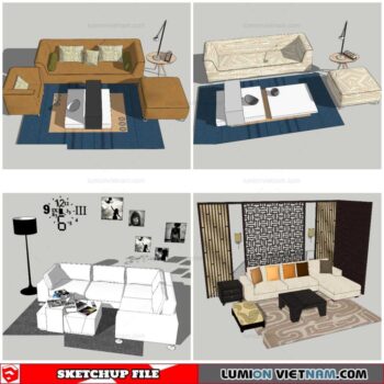 Combo Sofa Normal Style - Sketchup Models By Nha Tay