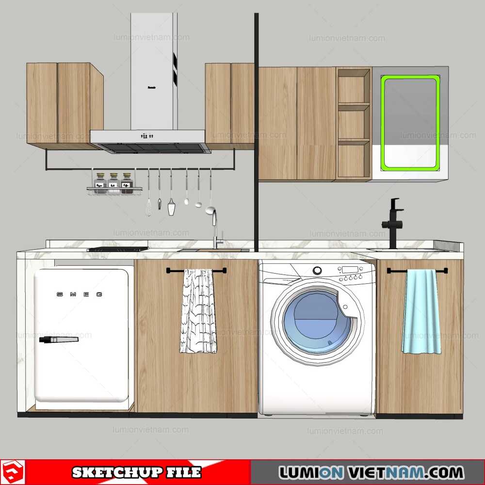 061021-Washing-Machine-Cabinet-(13)-Sketchup-Models