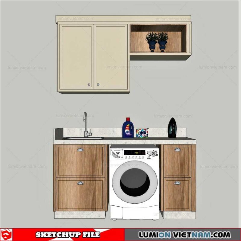 Washing machine cabinet - Sketchup Models By Minh nguyen