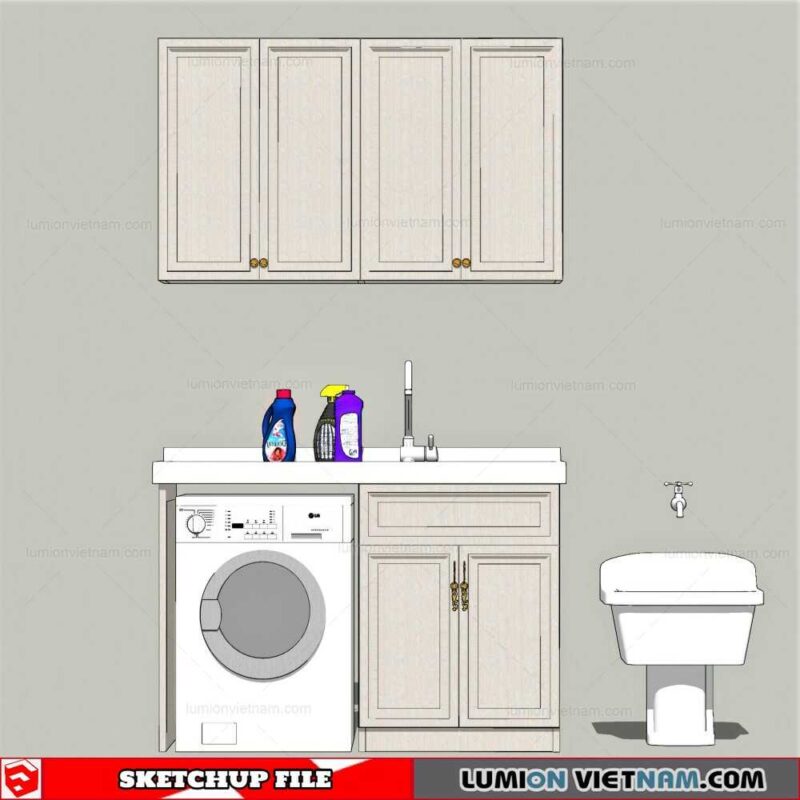 Washing machine cabinet - Sketchup Models By Minh nguyen