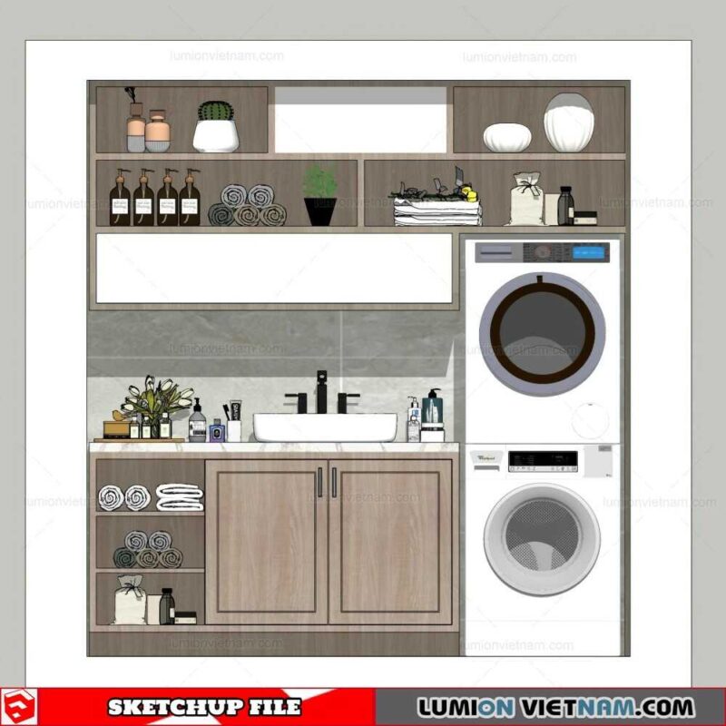 Washing machine cabinet - Sketchup Models By Minh nguyen